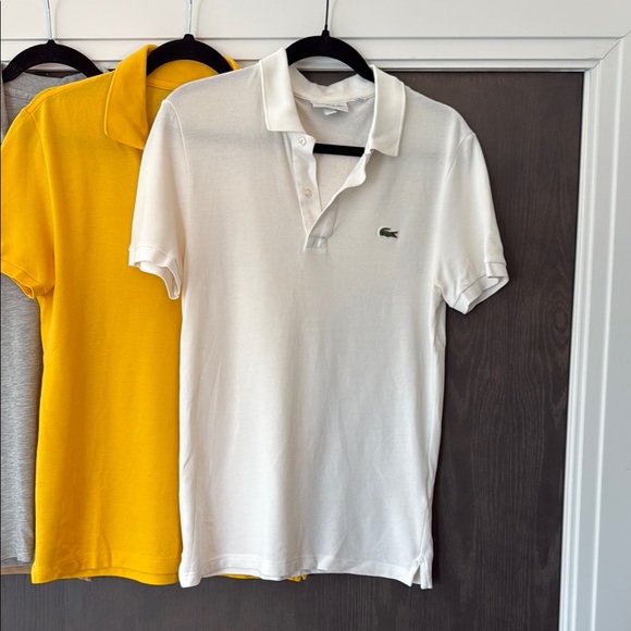Set of 6 Lacoste polos (navy, white, grey, tan, yellow, and red) 👕🐊🎾 - Picture 3 of 7